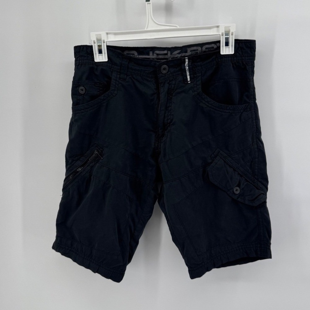 Project Raw Mens Black Cargo Shorts Size 30 Utility Multi Pocket